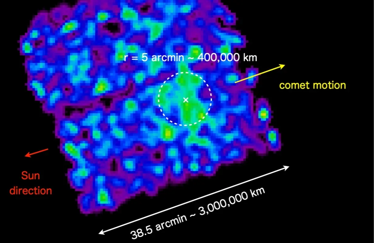  X-ray image of Comet 3I/ATLAS captured by the soft X-ray imaging telescope Xtend (Image via XRISM)