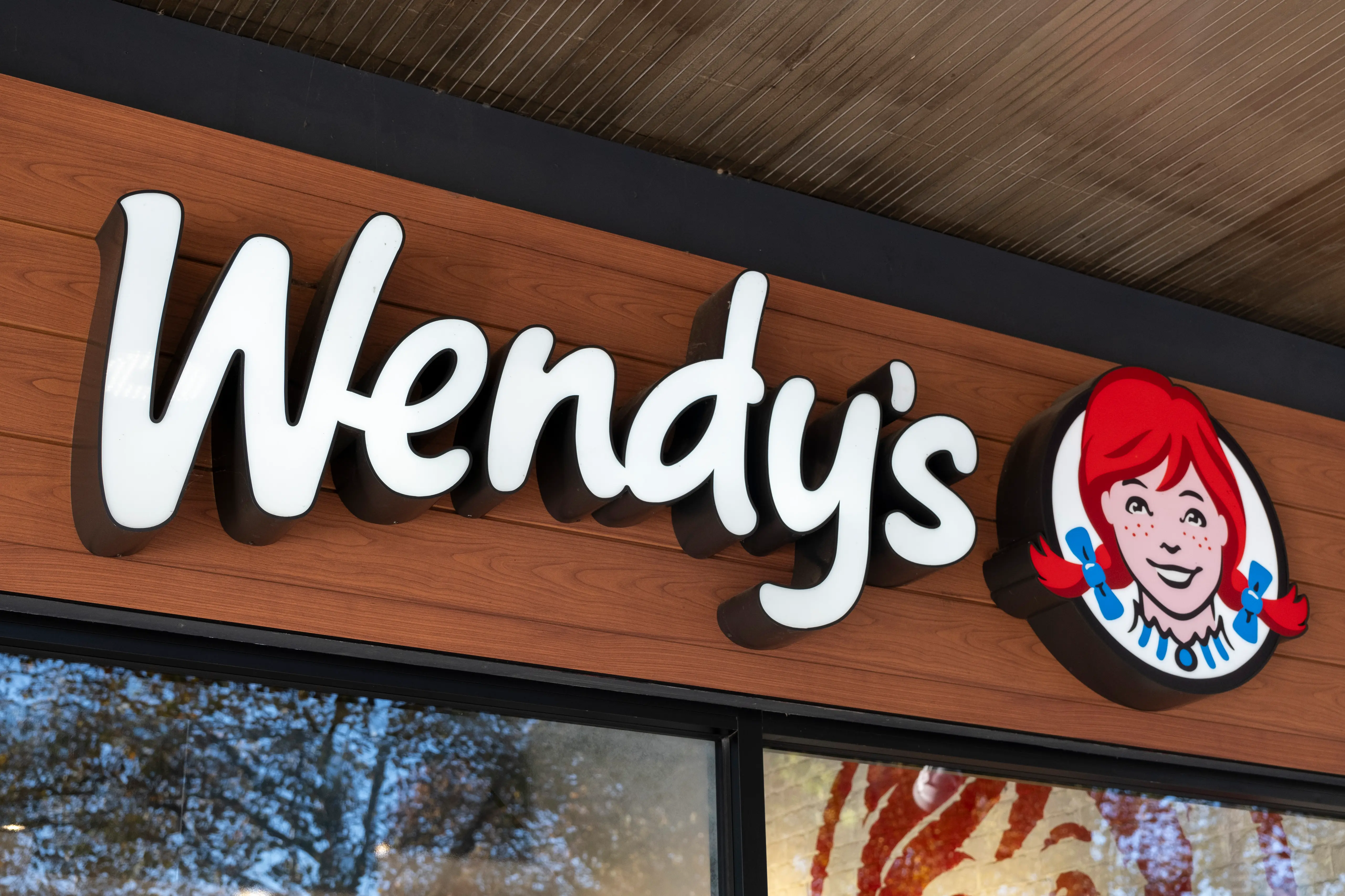 Sign for the fast food brand Wendy's on 17th November 2023 in London, United Kingdom. Wendys is an American international fast food restaurant chain founded by Dave Thomas in 1969. (photo by Mike Kemp/In Pictures via Getty Images)