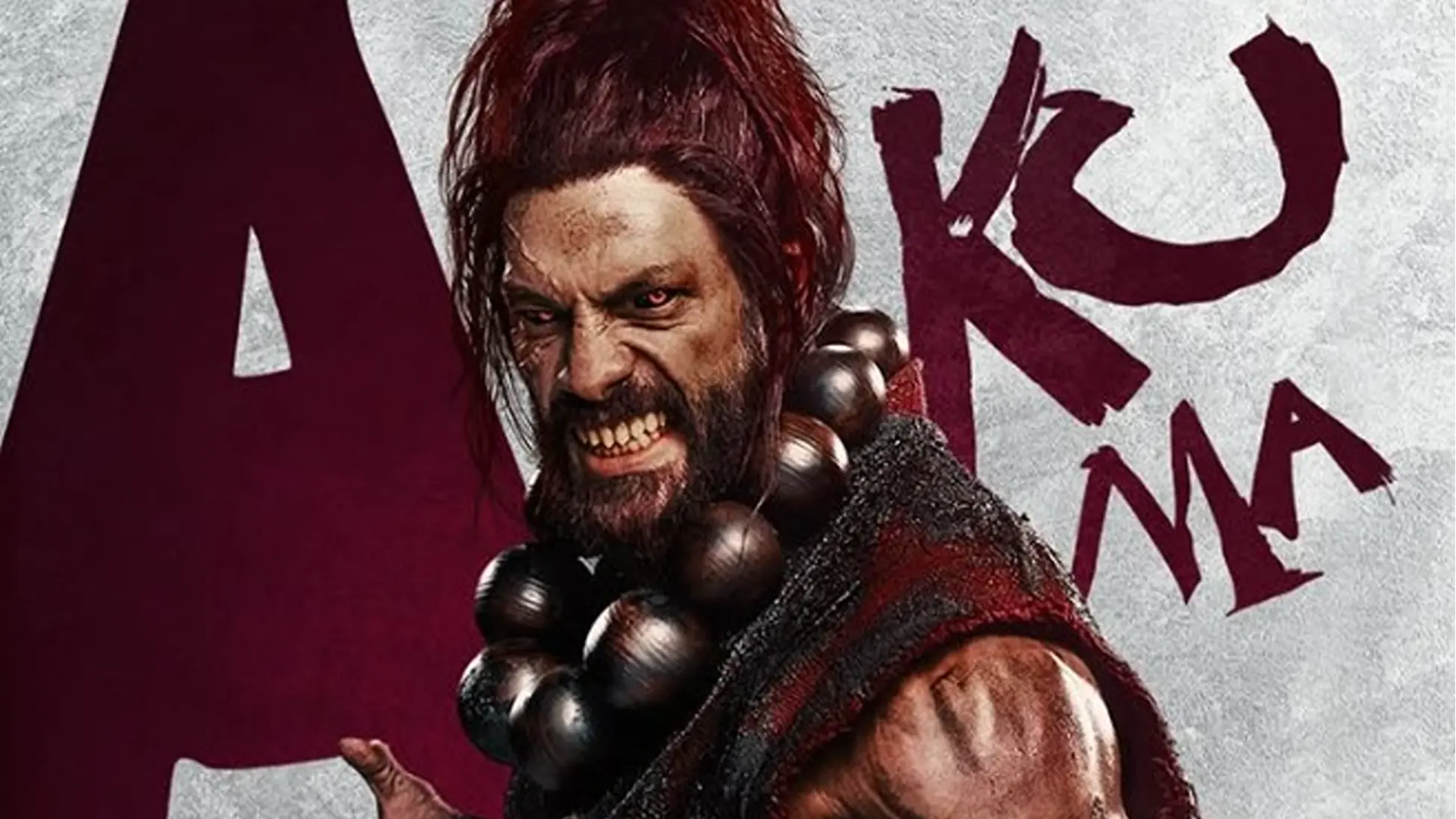 Roman Reigns as Akuma snarls in a character poster for Street Fighter 2026. Image via Instagram/@streetfightermovie