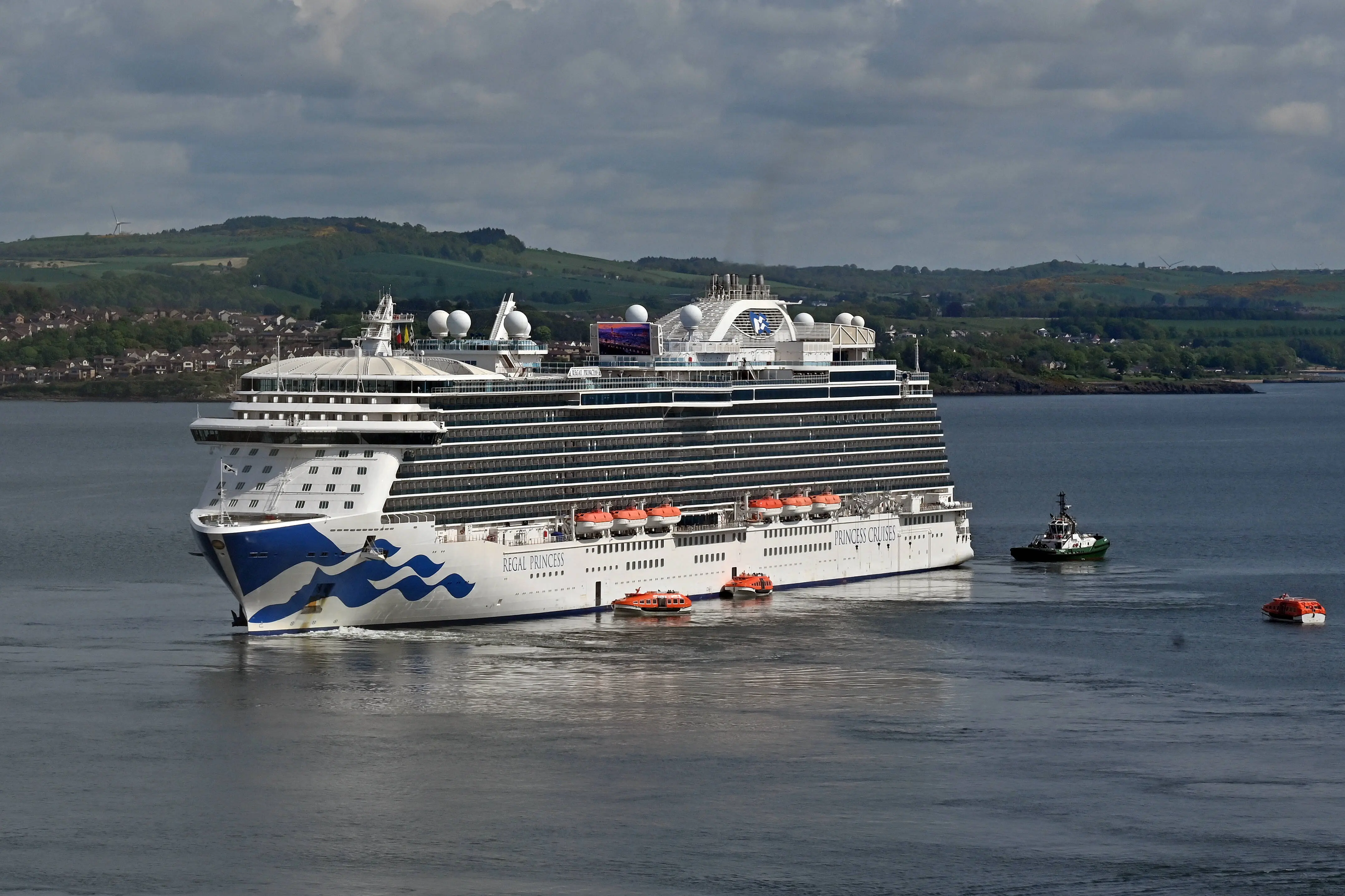 Princess Cruise Lines' ship MV Regal Princess lies beside the Forth Bridge as the cruising season around the UK gets into full swing, on May 17, 2023 in North Queensferry, Scotland.  (Photo by Ken Jack/Getty Images)