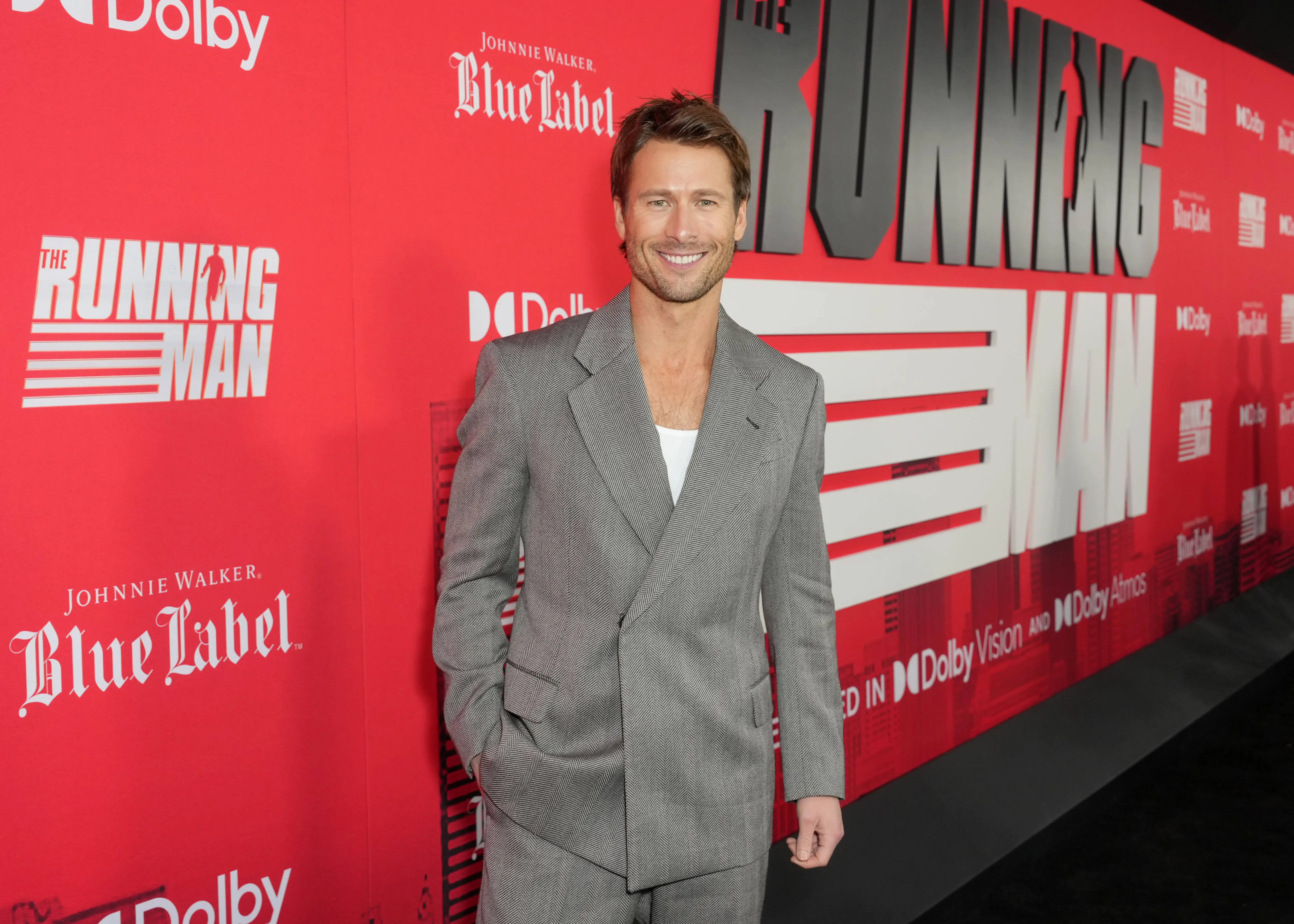NEW YORK, NEW YORK - NOVEMBER 09: Glen Powell attends "The Running Man" New York Premiere at AMC Lincoln Square 13 on November 09, 2025, in New York, New York. (Photo by John Nacion/Getty Images for Paramount Pictures)