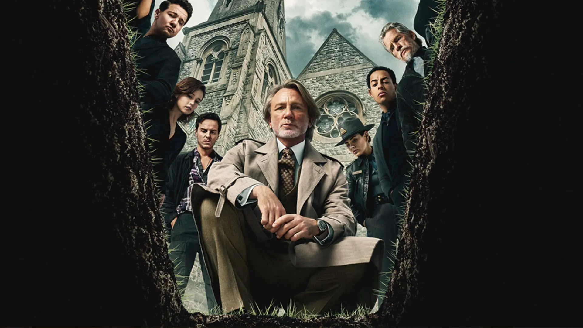 Wake Up Dead Man: A Knives Out Mystery cast members (Image via X/@NetflixUK)