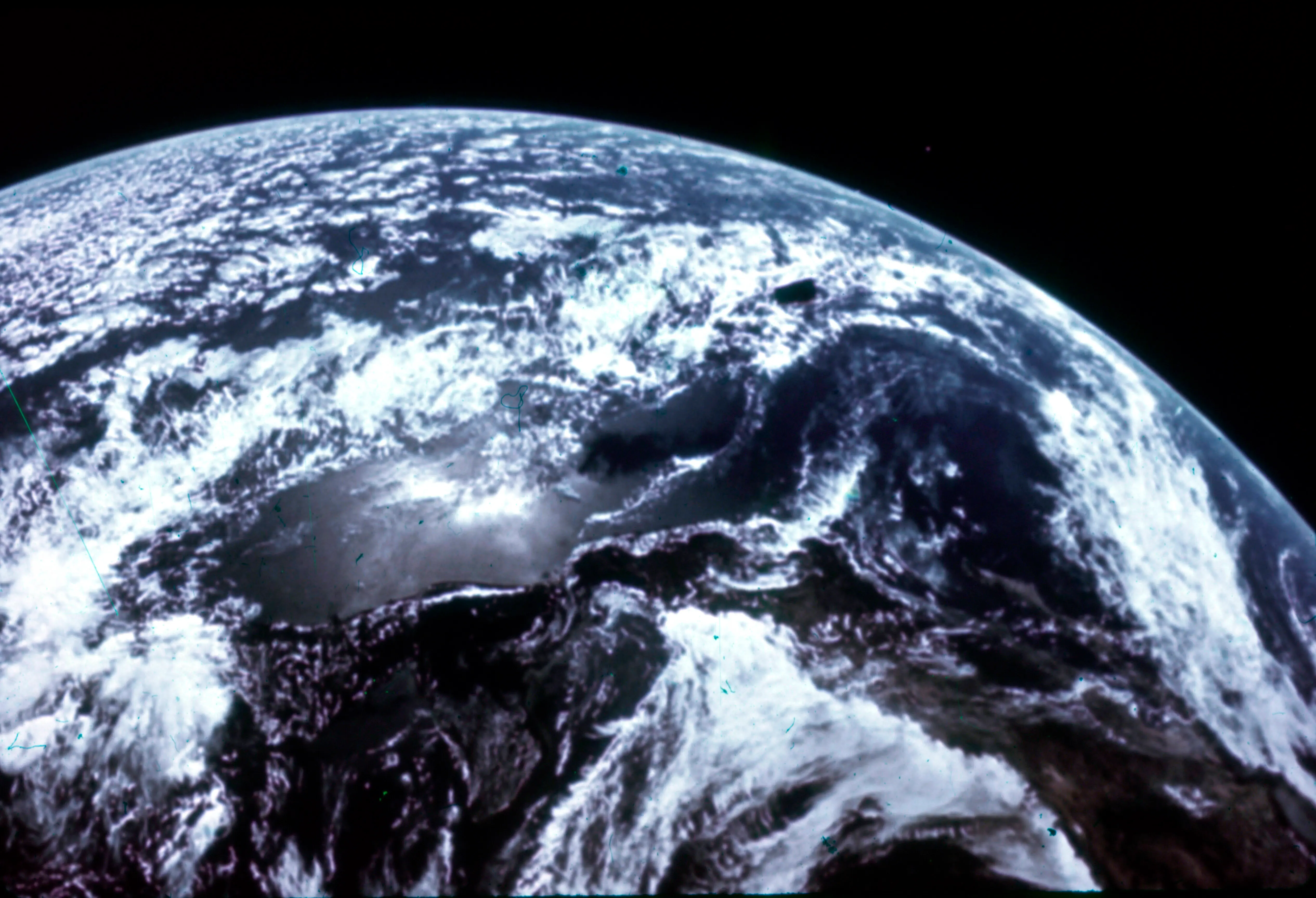 View of the Earth as seen from the Command Module during NASA's Apollo 12 mission, between November 14 and 24, 1969 (Image via Getty)