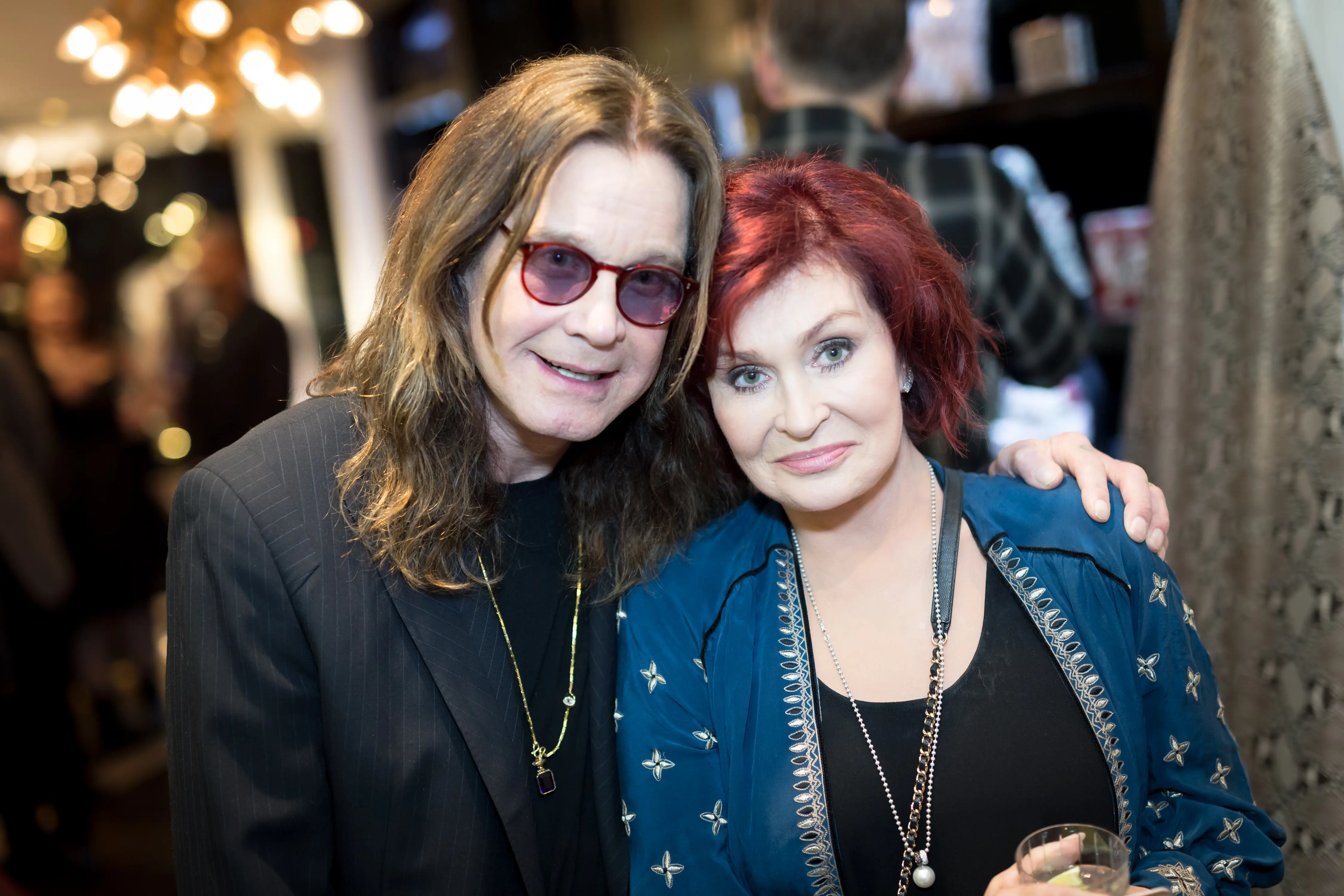 LOS ANGELES, CA - SEPTEMBER 28: (EXCLUSIVE COVERAGE)  Ozzy Osbourne and Sharon Osbourne attend the Billy Morrison - Aude Somnia Solo Exhibition at Elisabeth Weinstock on September 28, 2017 in Los Angeles, California.  (Photo by Greg Doherty/Getty Images)