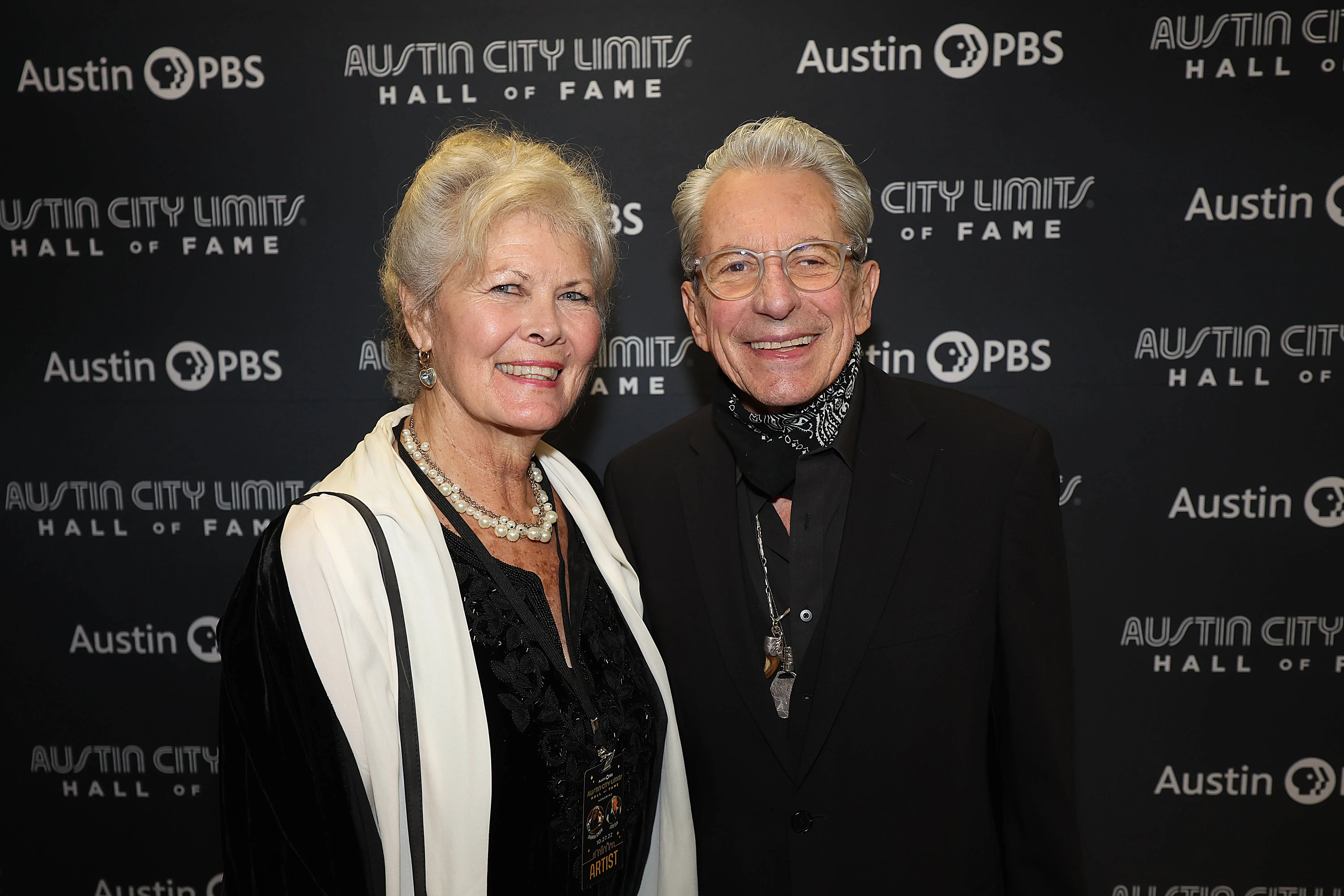 Honoree Joe Ely (R) and wife Sharon Ely attend the 2022 Austin City Limits Hall Of Fame Induction Ceremony at ACL Live on October 27, 2022 in Austin, Texas. (Photo by Gary Miller/Getty Images)