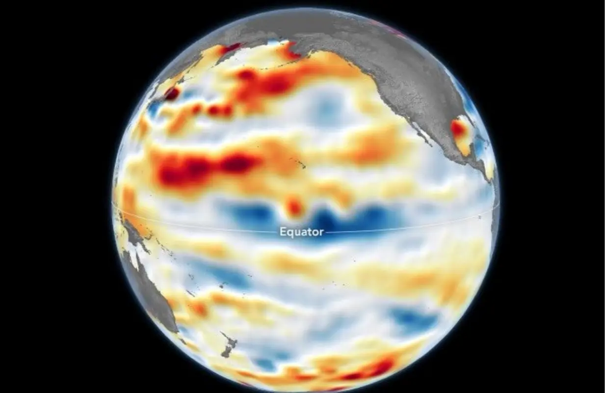 Sea surface height anomaly (Image via NASA)