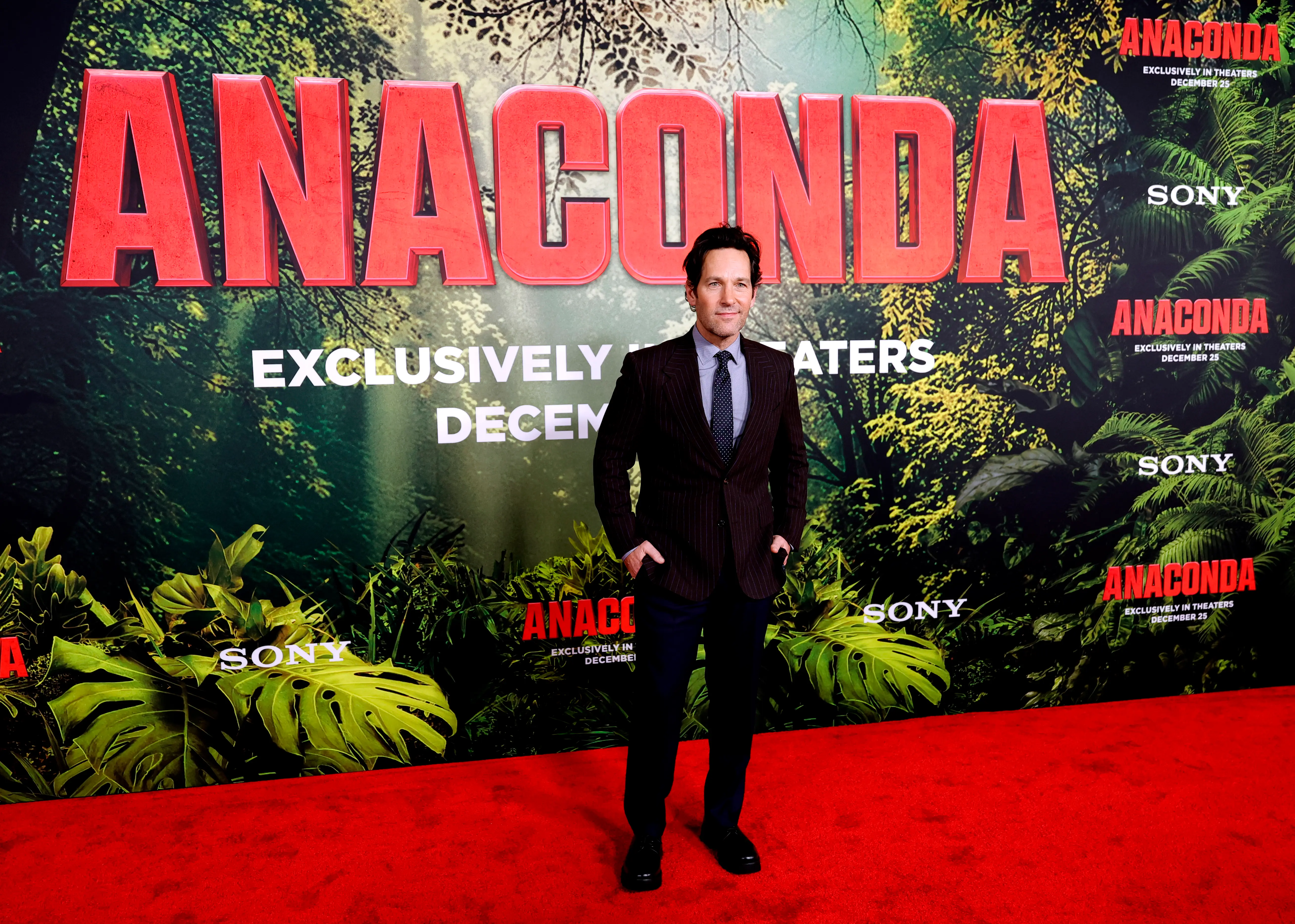 LOS ANGELES, CALIFORNIA - DECEMBER 13: Paul Rudd attends the Los Angeles Premiere Of Columbia Pictures' "Anaconda" at The United Theater on Broadway on December 13, 2025 in Los Angeles, California. (Photo by Frazer Harrison/Getty Images)