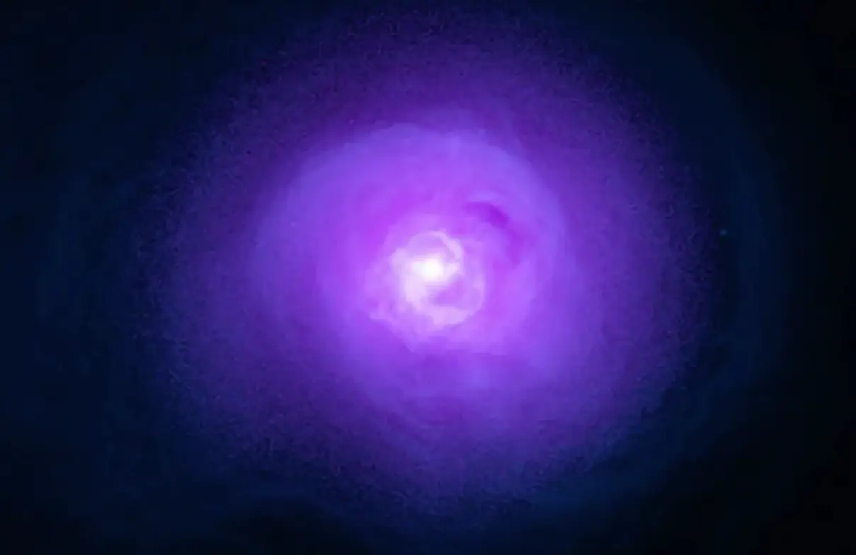 Chandra &amp; IXPE composite image of the Perseus Cluster (Image via NASA)