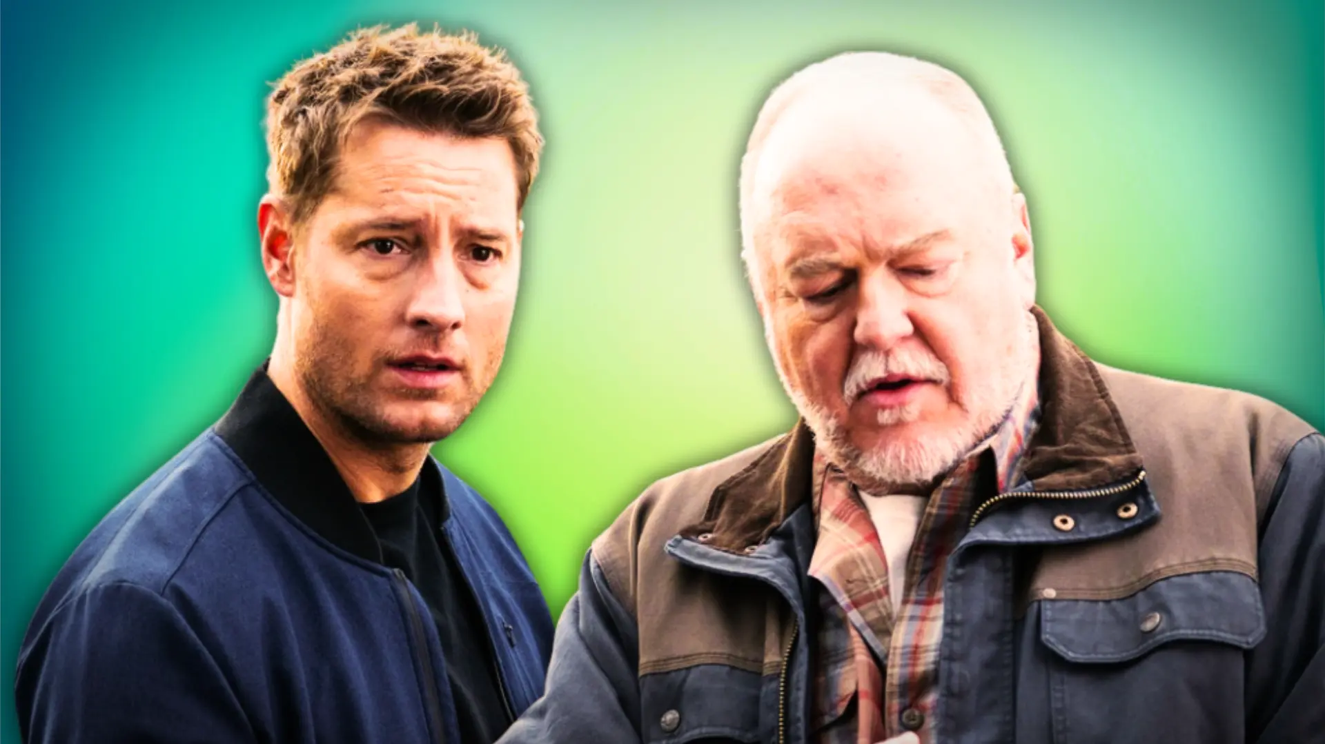 Justin Hartley and Brent Sexton in Tracker Season 3 Episode 9 (Custom cover edited by Primetimer, Original Image ©️CBS)