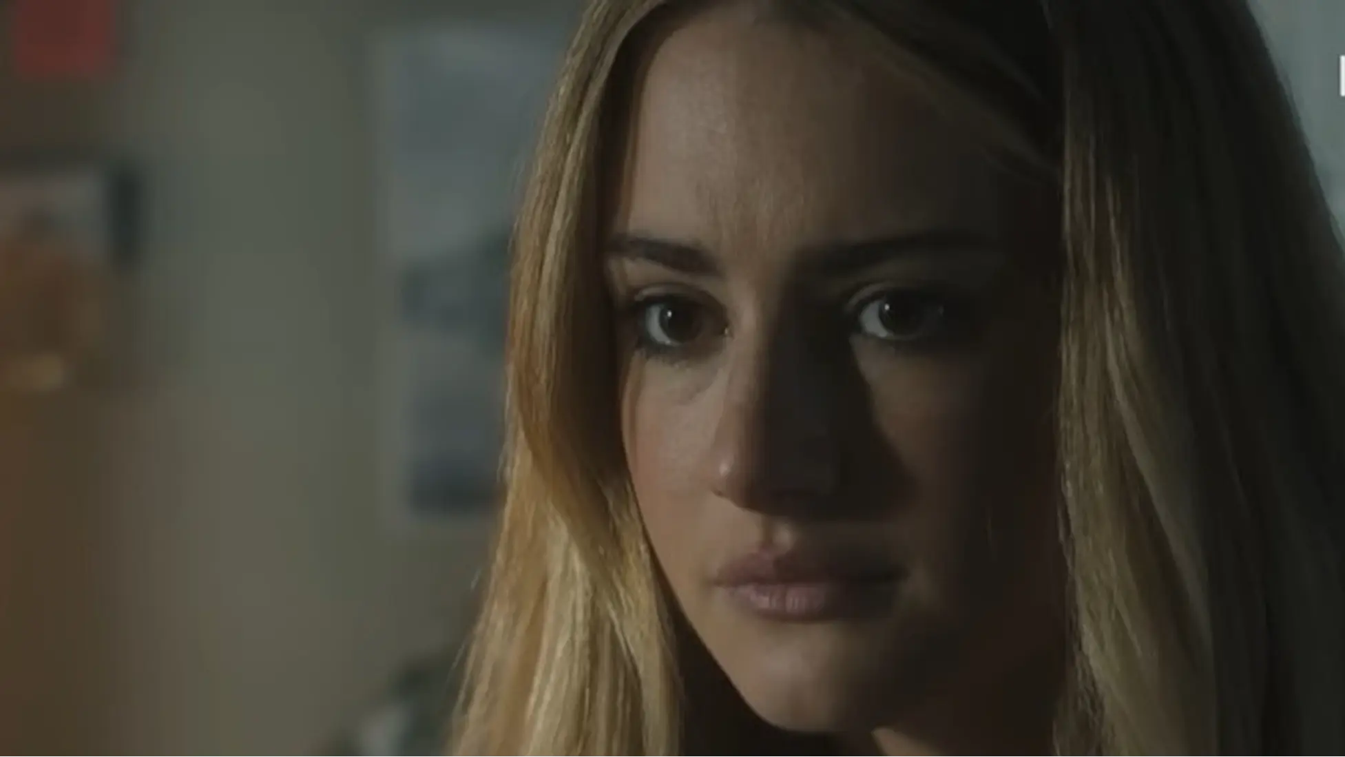 Lucy looks shaken as Tell Me Lies season 3 teases a darker turn. (Image via Youtube/@HULU)