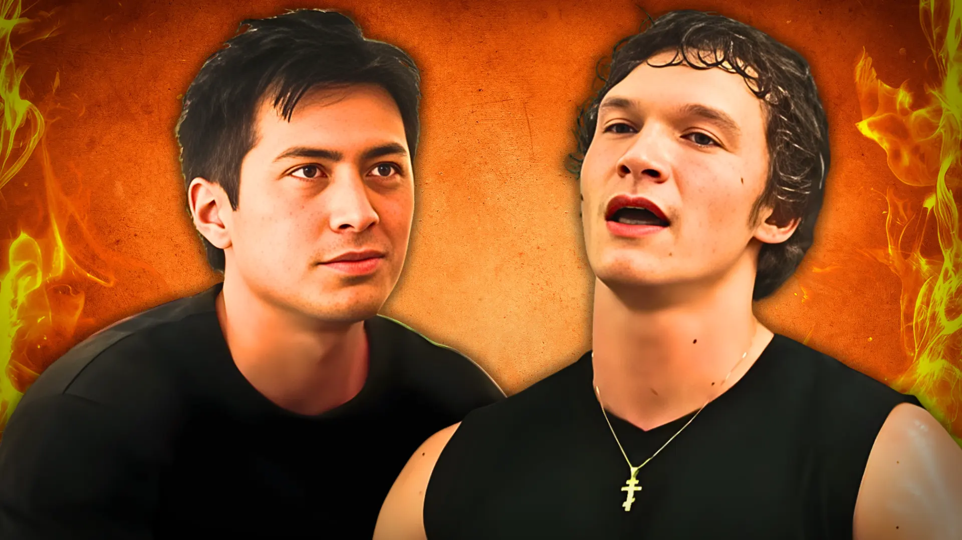 Hudson Williams and Connor Storrie in Heated Rivalry Season 1 (Custom cover edited by Primetimer, Original Image ©️Crave)