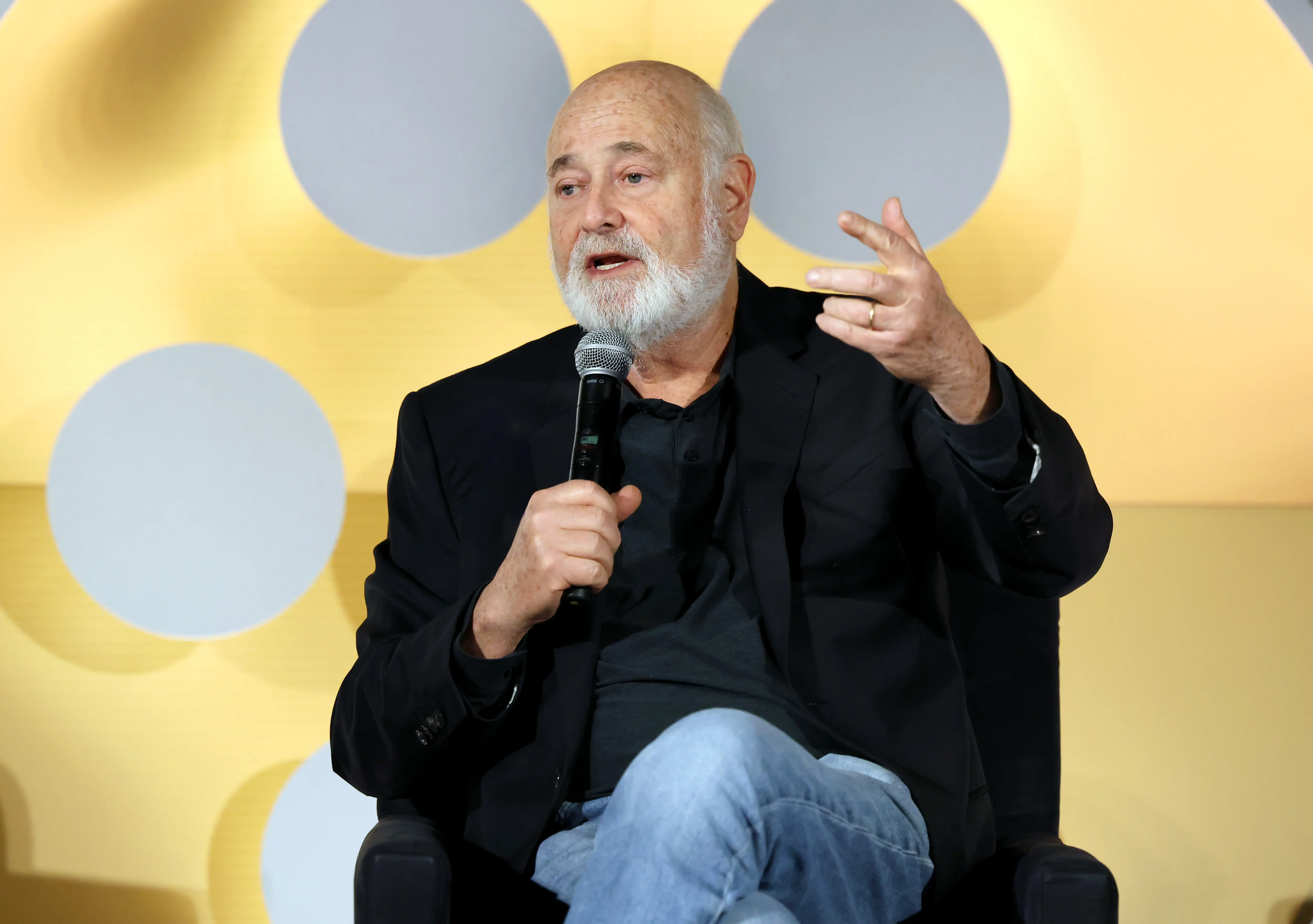 HOLLYWOOD, CALIFORNIA - APRIL 25: Rob Reiner speaks onstage at the screening of "The American President" during the 2025 TCM Classic Film Festival at TCL Chinese Theatre on April 25, 2025 in Hollywood, California. (Photo by Jesse Grant/Getty Images for TCM)