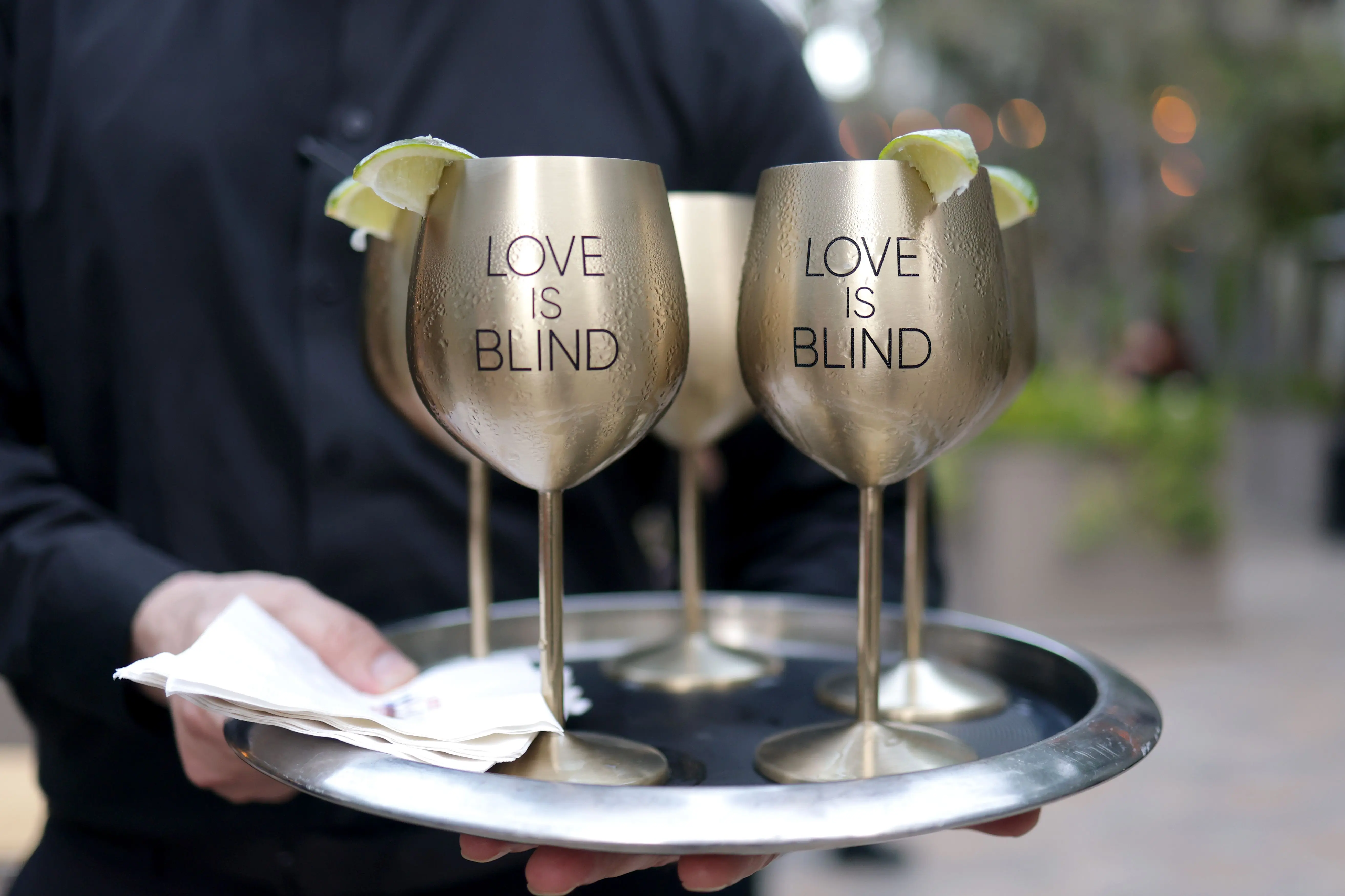 LOS ANGELES, CALIFORNIA - MAY 30: Love Is Blind branding is seen during Netflix's Tudum LIVE 2025: The Night Before Creator Party at Vibiana on May 30, 2025 in Los Angeles, California.  (Photo by Matt Winkelmeyer/Getty Images for Netflix)