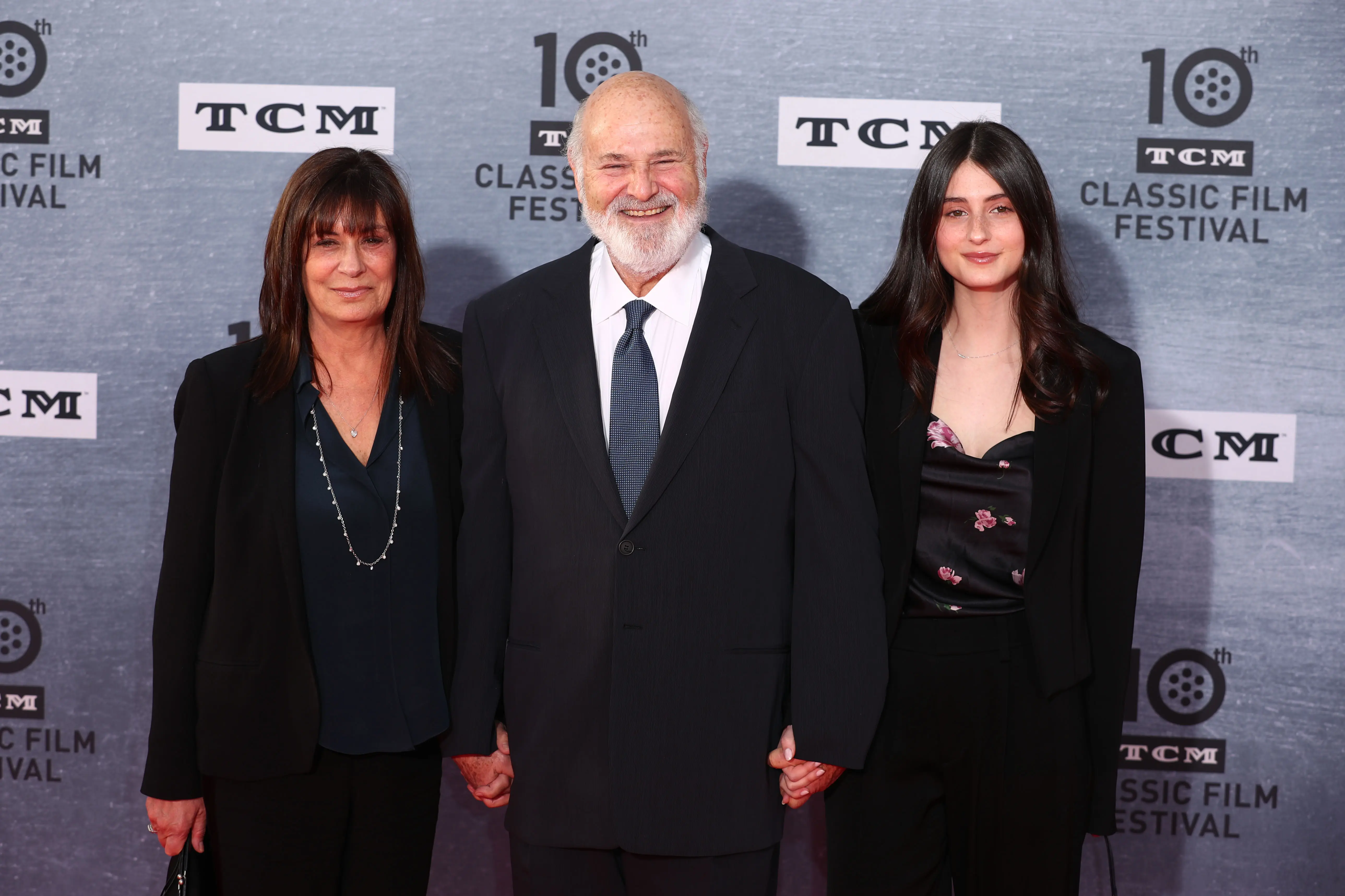 HOLLYWOOD, CALIFORNIA - APRIL 11: Rob Reiner, wife Michele Singer and daughter Romy Reiner attend  the 2019 TCM Classic Film Festival Opening Night Gala And 30th Anniversary Screening Of "When Harry Met Sally" - Arrivals at TCL Chinese Theatre on April 11, 2019 in Hollywood, California. (Photo by Joe Scarnici/Getty Images)