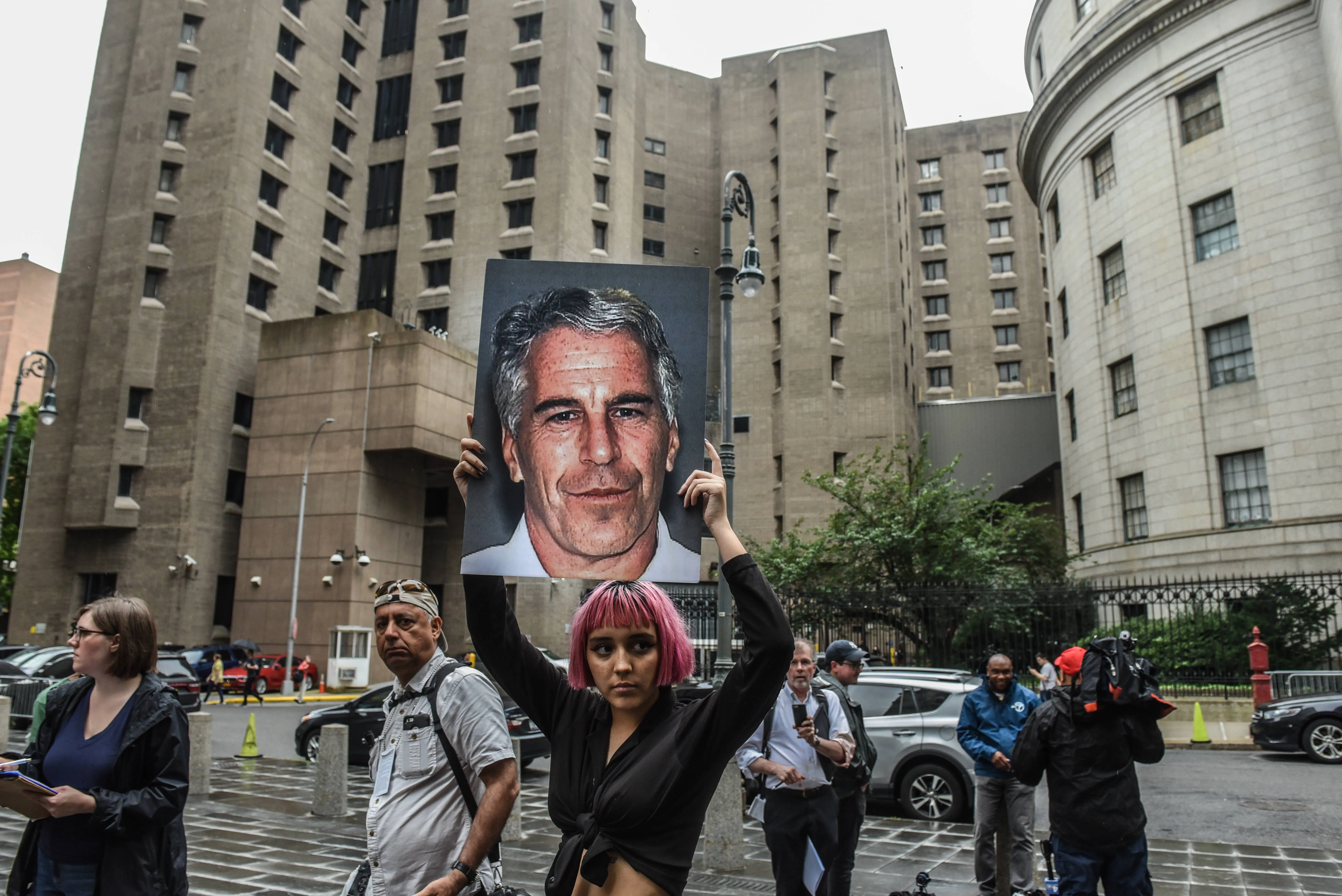 DOJ allegedly removes video purportedly showing Jeffrey Epstein suicide attempt. (Photo by Stephanie Keith/Getty Images)