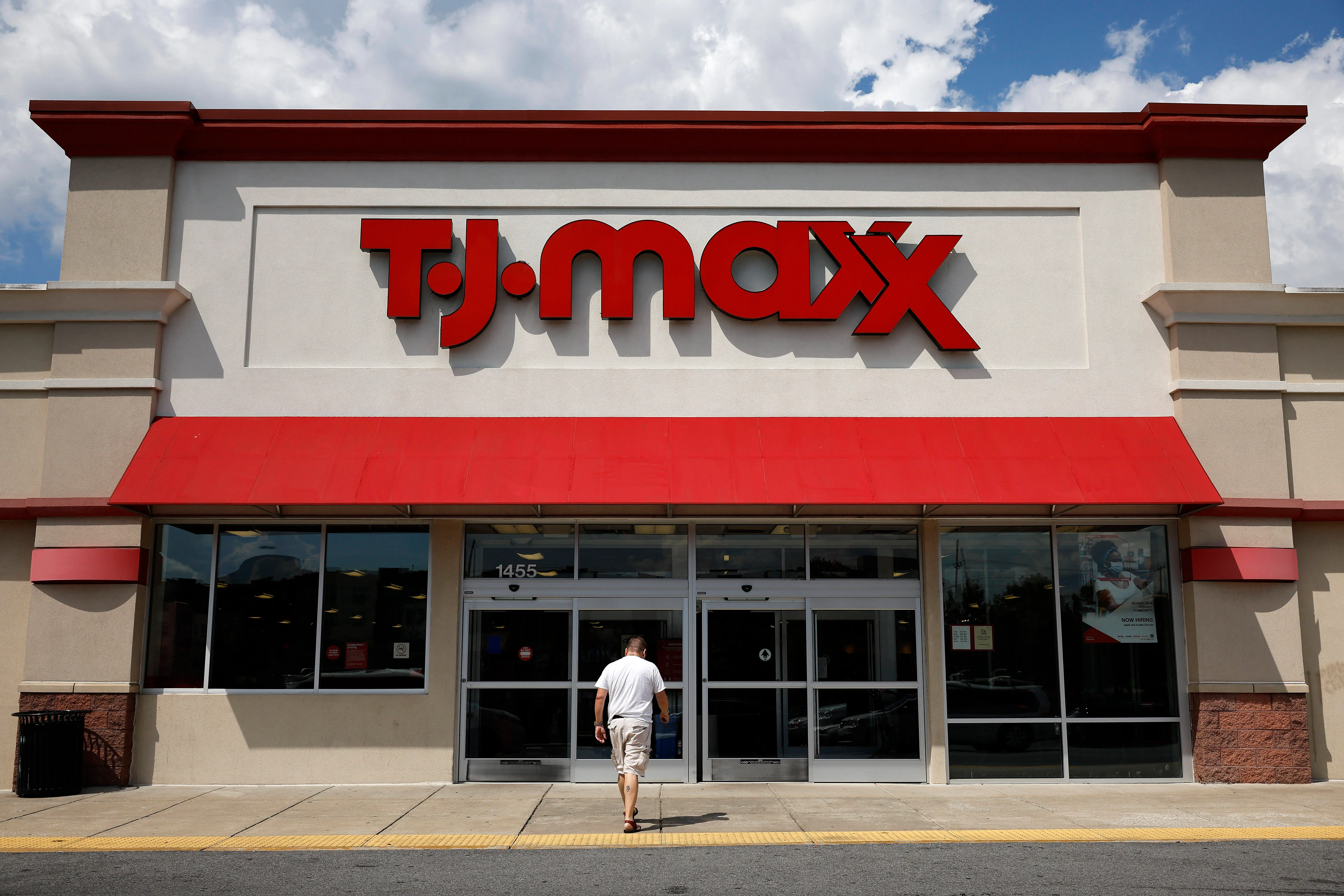 Shoppers come and go the TJ Maxx store at the Mall at Prince George's on August 17, 2022 in Hyattsville, Maryland. (Photo by Chip Somodevilla/Getty Images)
