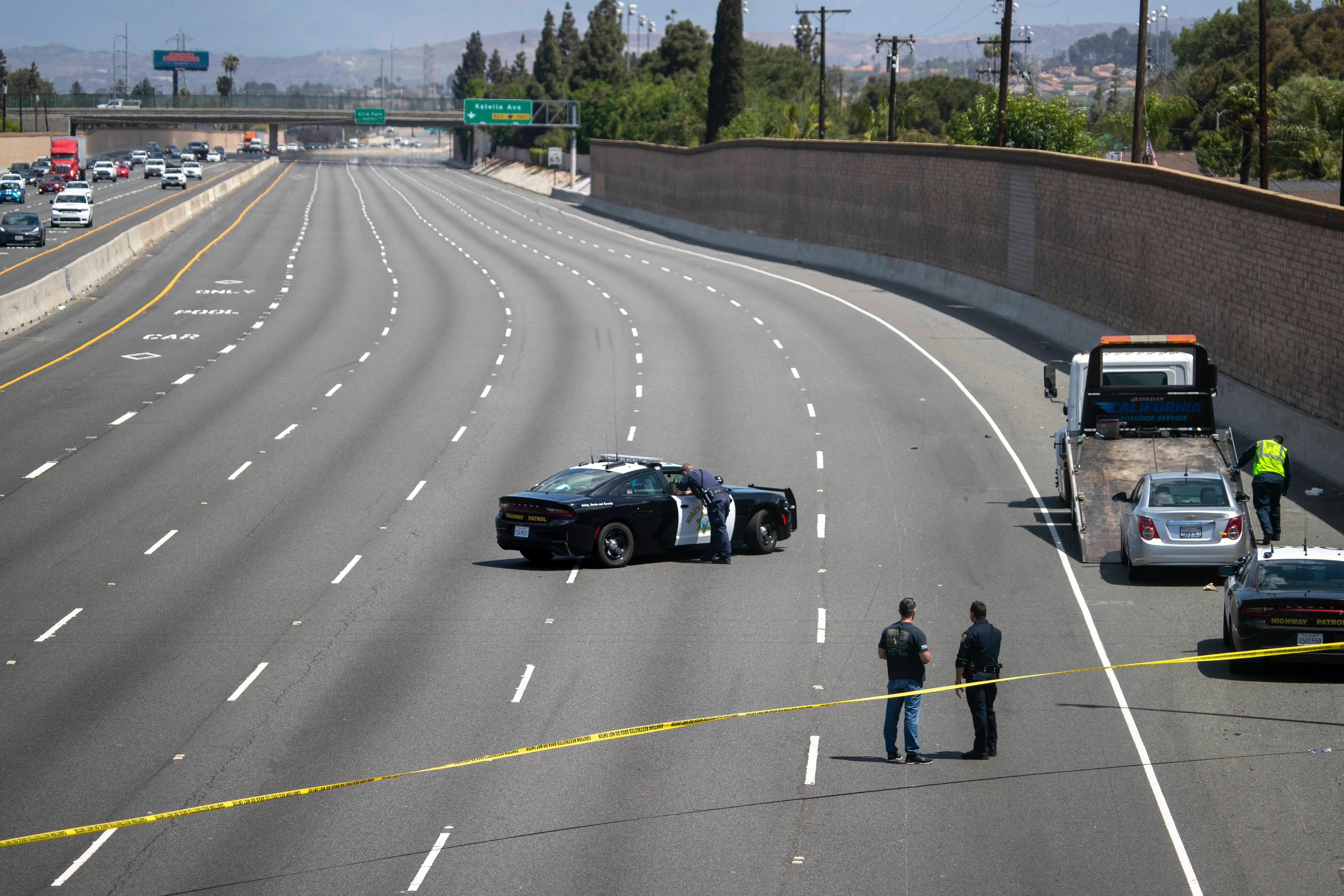 Crime scene investigators investigate the scene (Getty Images)