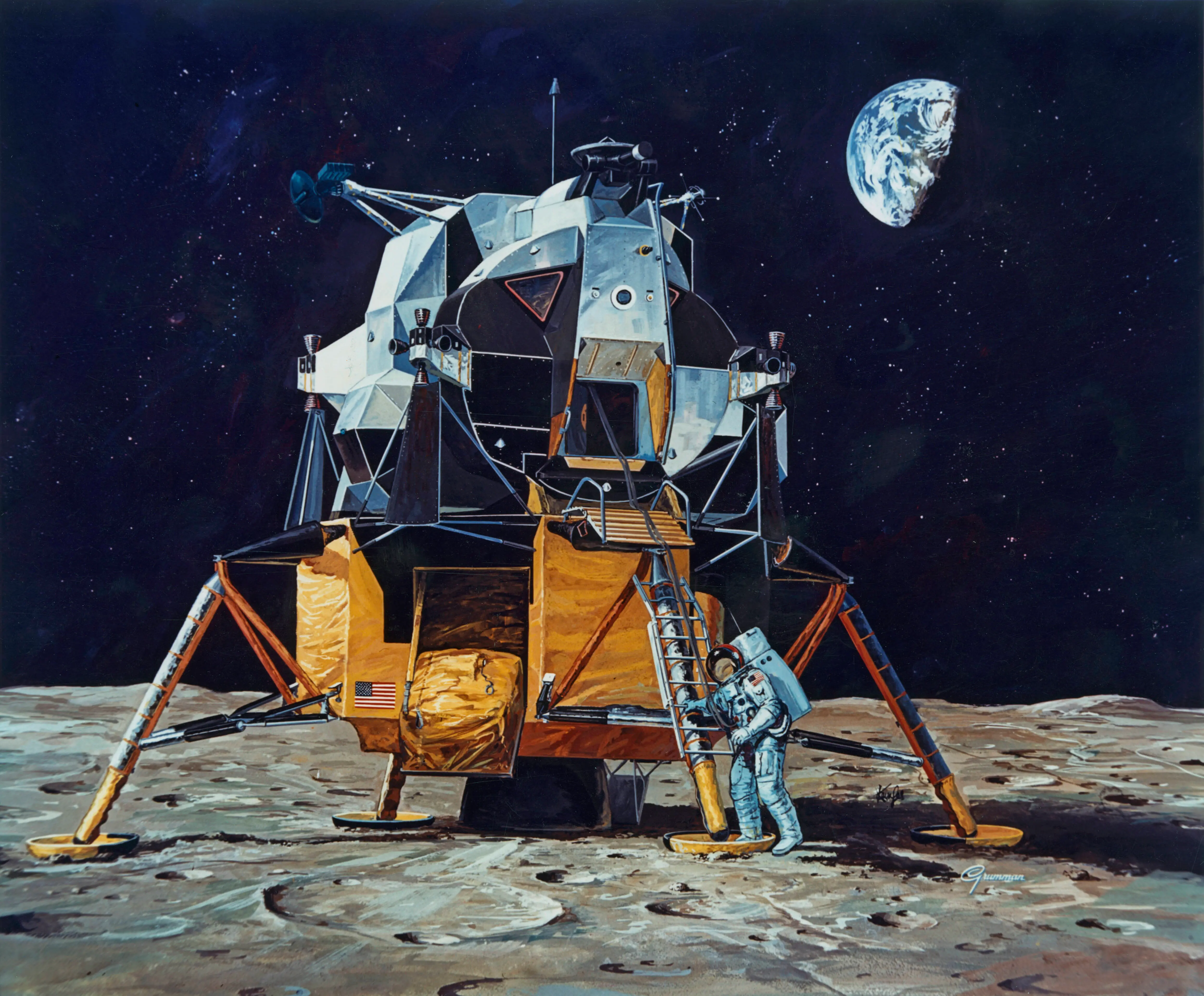 An artist's impression of Commander Neil Armstrong walking on the surface of the Moon during NASA's Apollo 11 lunar landing mission (Photo for reference, Image via Getty)