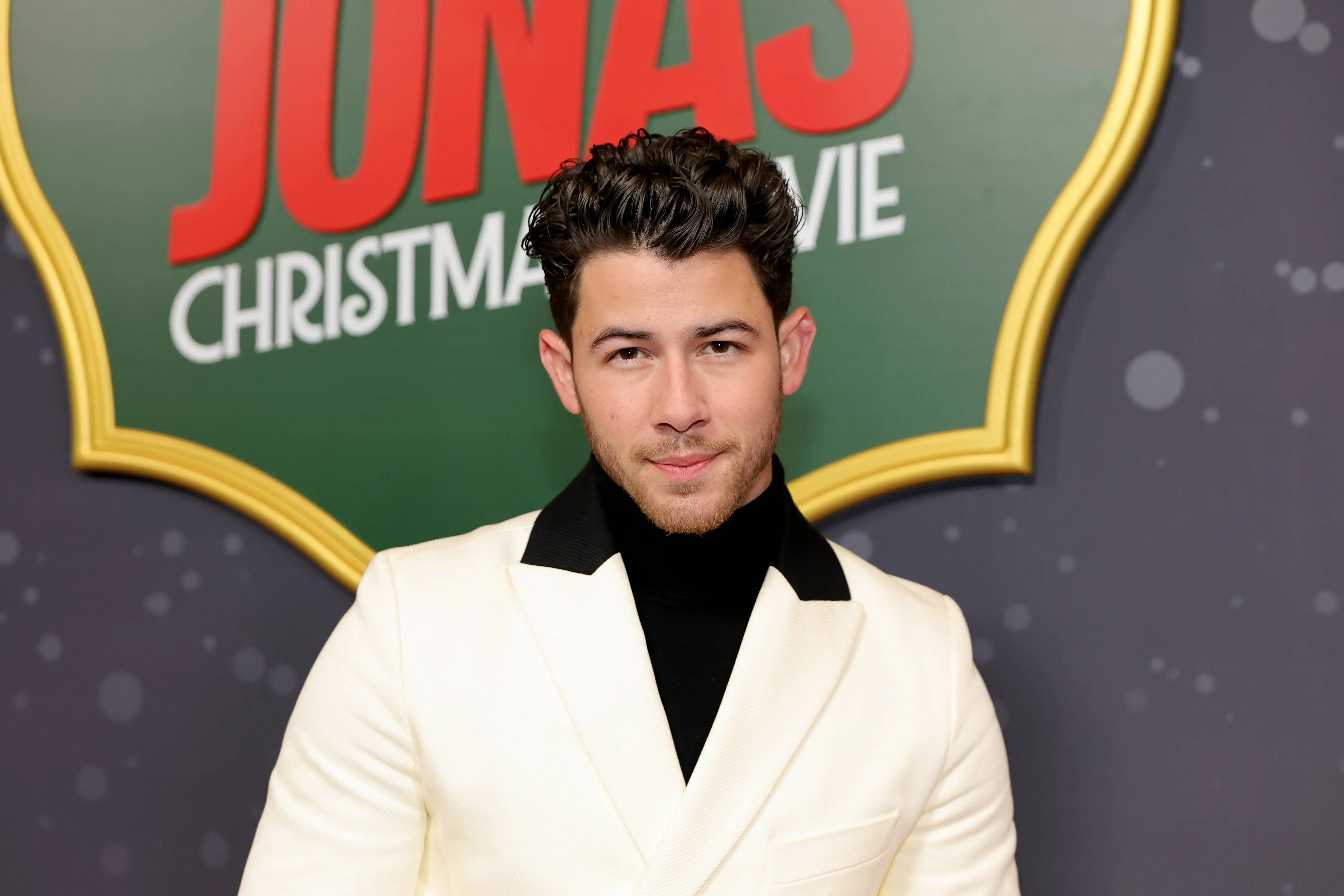 NEW YORK, NEW YORK - NOVEMBER 10: Nick Jonas attends Disney+'s "A Very Jonas Christmas Movie" New York Premiere at New York City Center on November 10, 2025 in New York City. (Photo by Dia Dipasupil/Getty Images)