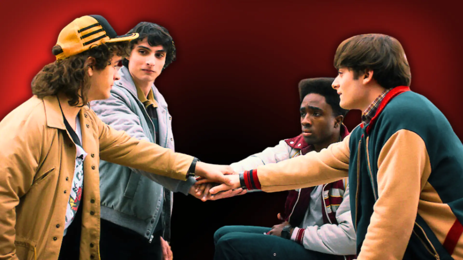 Several of the Hawkins squad in Stranger Things (Custom cover by PRIMETIMER, Original Image [YouTube/Stranger Things])