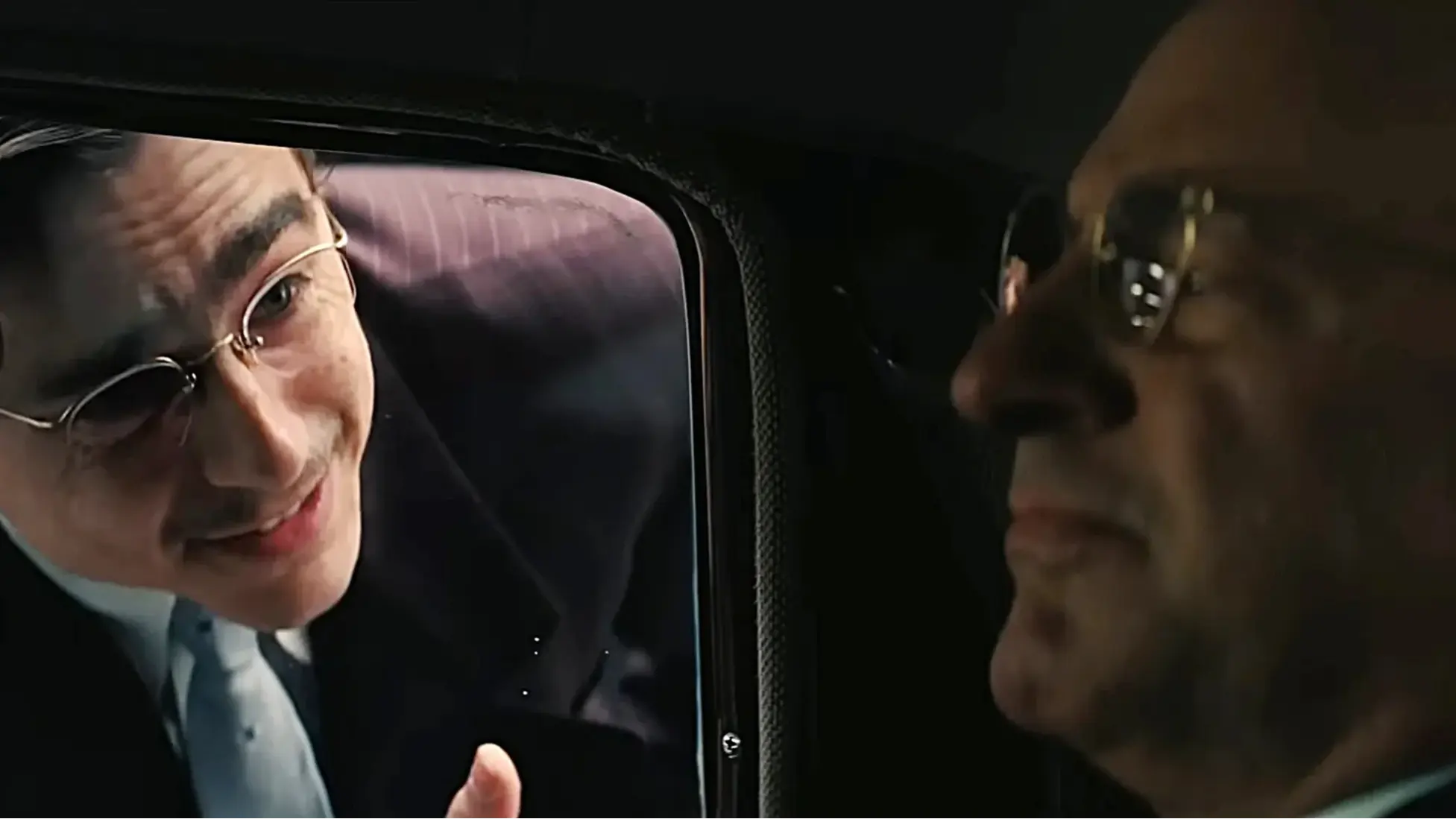 Timothée Chalamet as Marty Mauser and Kevin O'Leary as Milton Rockwell in Marty Supreme. (Image via A24)