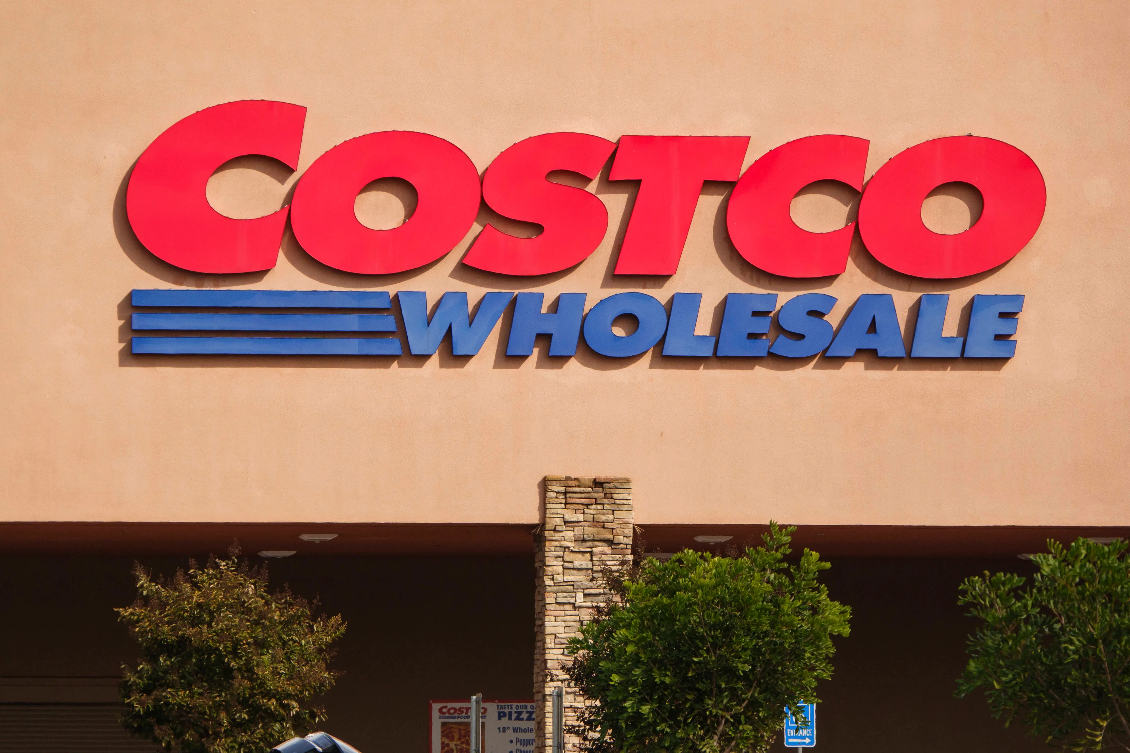 SAN DIEGO, CALIFORNIA - NOVEMBER 21: A Costco logo is displayed outside one of their stores on November 21, 2025 in San Diego, CA.  (Photo by Kevin Carter/Getty Images)