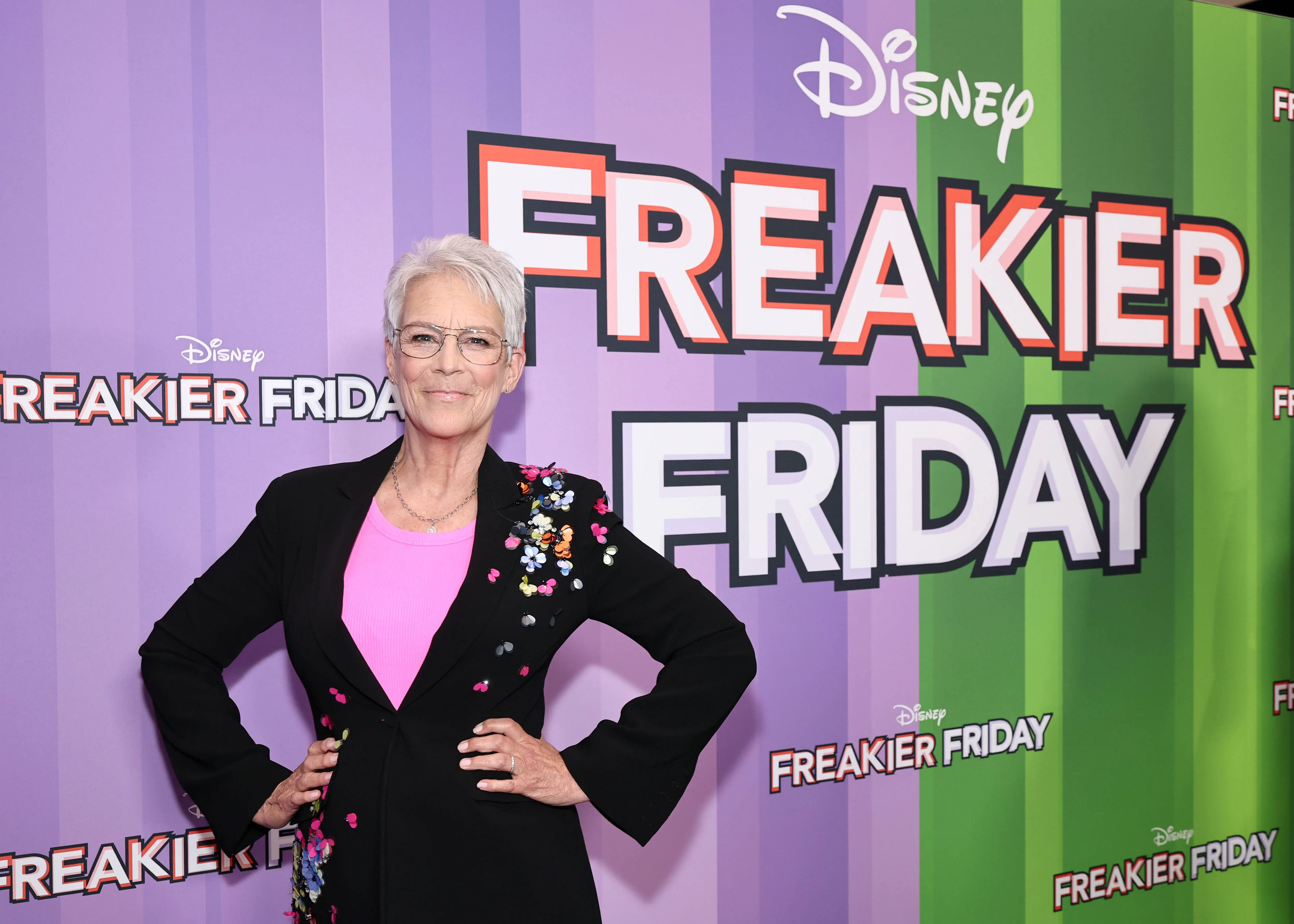NEW YORK, NEW YORK - JULY 28: Jamie Lee Curtis attends the Freakier Friday NYC Special Screening on July 28, 2025 in New York City. (Photo by Jamie McCarthy/Getty Images for Disney)