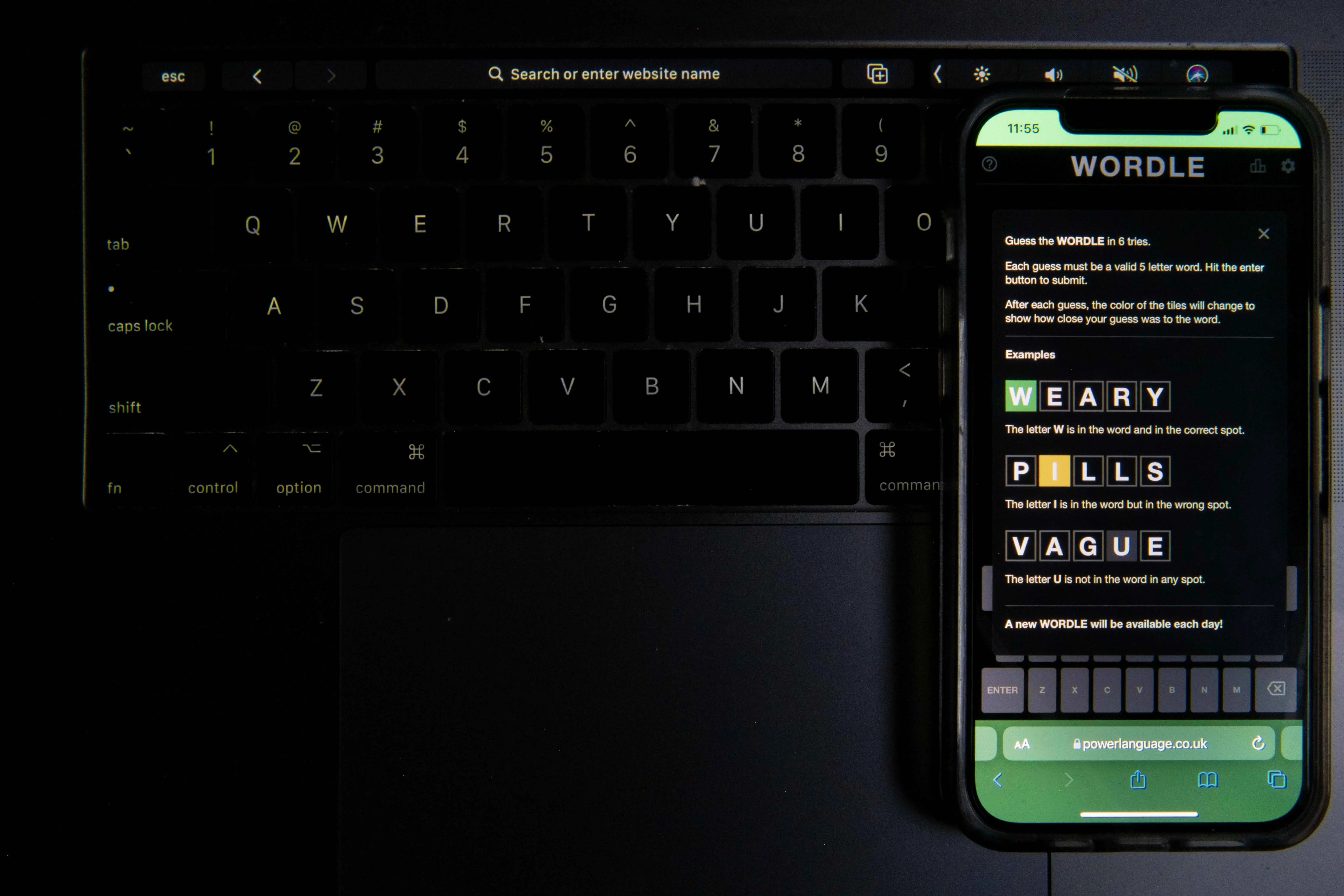 HOUSTON, TEXAS - JANUARY 12: In this photo illustration, the word game Wordle is shown a mobile phone on January 12, 2022 in Houston, Texas. The online word game Wordle has gone viral after initially gaining momentum in October of 2021. Created by software engineer Josh Wardle, the game now has more than 2.7 million players. (Photo Illustration by Brandon Bell/Getty Images)