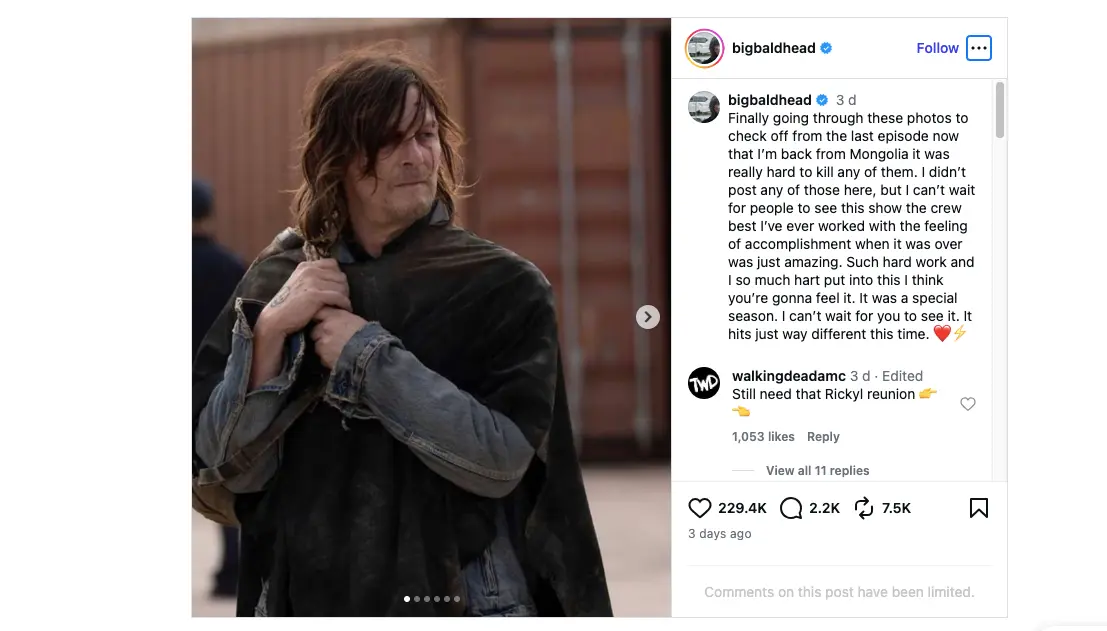 Norman Reedus bids emotional farewell to Daryl Dixon as The Walking ...