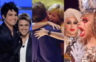 Adam Lambert and Kris Allen in American Idol (FOX); Colby Donaldson and Tina Wesson in Survivor (CBS); Brooke Lynn Hytes and Yvie Oddly in RuPaul's Drag Race (VH1)