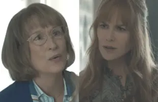 Meryl Streep and Nicole Kidman seconds before the slap heard 'round the world in Big Little Lies (HBO)