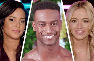 Kyra Green,  Yamen Sanders and Elizabeth Weber in Tuesday night's premiere episode of Love Island (CBS)