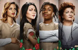 Dascha Polanco, Laura Prepon, Uzo Aduba and Kate Mulgrew in Orange Is the New Black (Netflix)
