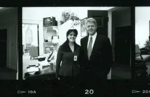 Monica Lewinsky and Bill Clinton photographed together in 1995 (White House Photo Office)