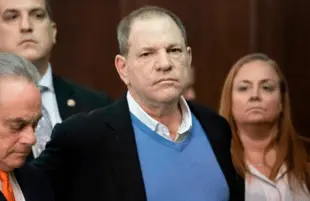 Harvey Weinstein appears in court in May 2018 on rape charges. (Untouchable/Hulu)