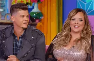 Tyler Baltierra and Catelynn Lowell at this week's Teen Mom reunion special (MTV)