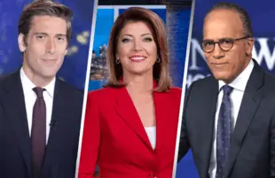 David Muir, Norah O'Donnell and Lester Holt helm the (once) big three network newscasts.