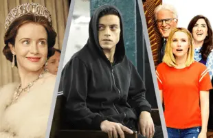 The Crown, Mr. Robot and The Good Place (Photos: Netflix, USA and NBC)