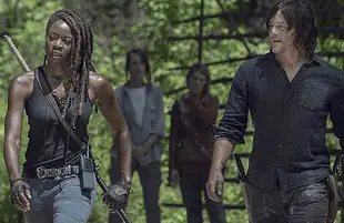 Danai Gurira and Norman Reedus in The Walking Dead (AMC)