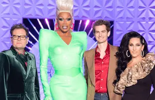 Alan Carr, RuPaul, Andrew Garfield, Michelle Visage (WOW Presents Plus)