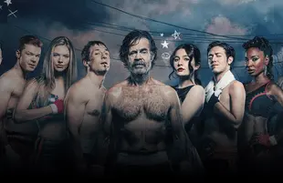 Cameron Monaghan, Kate Miner, Jeremy Allen White, William H. Macy, Emma Kenney, Ethan Cutkosky, and Shanola Hampton in Shameless (Showtime)