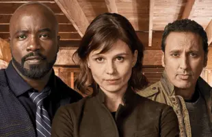 Mike Colter, Katja Herbers and Aasif Mandvi in Evil. (CBS)