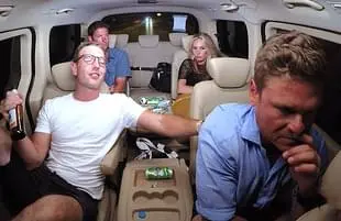 Kevin Dobson, Tanner Sterback, Kate Chastain, and Ashton Pienaar in Below Deck. (Bravo)