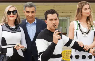 Catherine O'Hara, Eugene Levy, Dan Levy and Annie Murphy in Schitt's Creek. (CBC/Pop) 