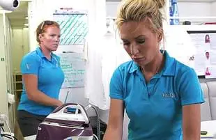 Rhylee Gerber and Kate Chastain in Below Deck. (Bravo)