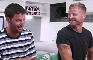 Tanner Sterback and Brian de Saint Pern in Below Deck. (Bravo)