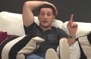 Resident bro Joey Sasso in a screenshot from The Circle. (Netflix)