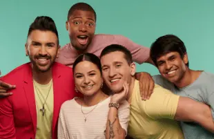 The Circle Season 1 castmates Chris, Seaburn, Sammie, Joey and Shubham. (Photo: Netflix)