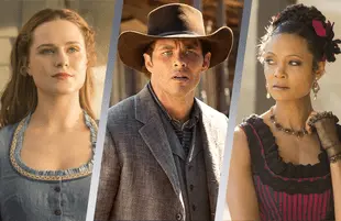 Evan Rachel Wood, James Marsden and Thandie Newton in Westworld. (Photos: HBO)