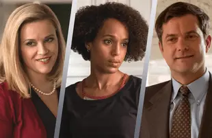 Reese Witherspoon, Kerry Washington and Joshua Jackson in Little Fires Everywhere. (Hulu)